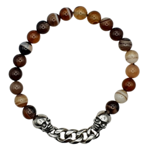 Botswana Achat Armband Totenkopf