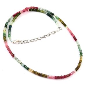 Turmalin farbig Halskette facettiert 4.5mm