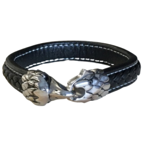 Leder-Armband Edelstahl Adler Herren 23cm